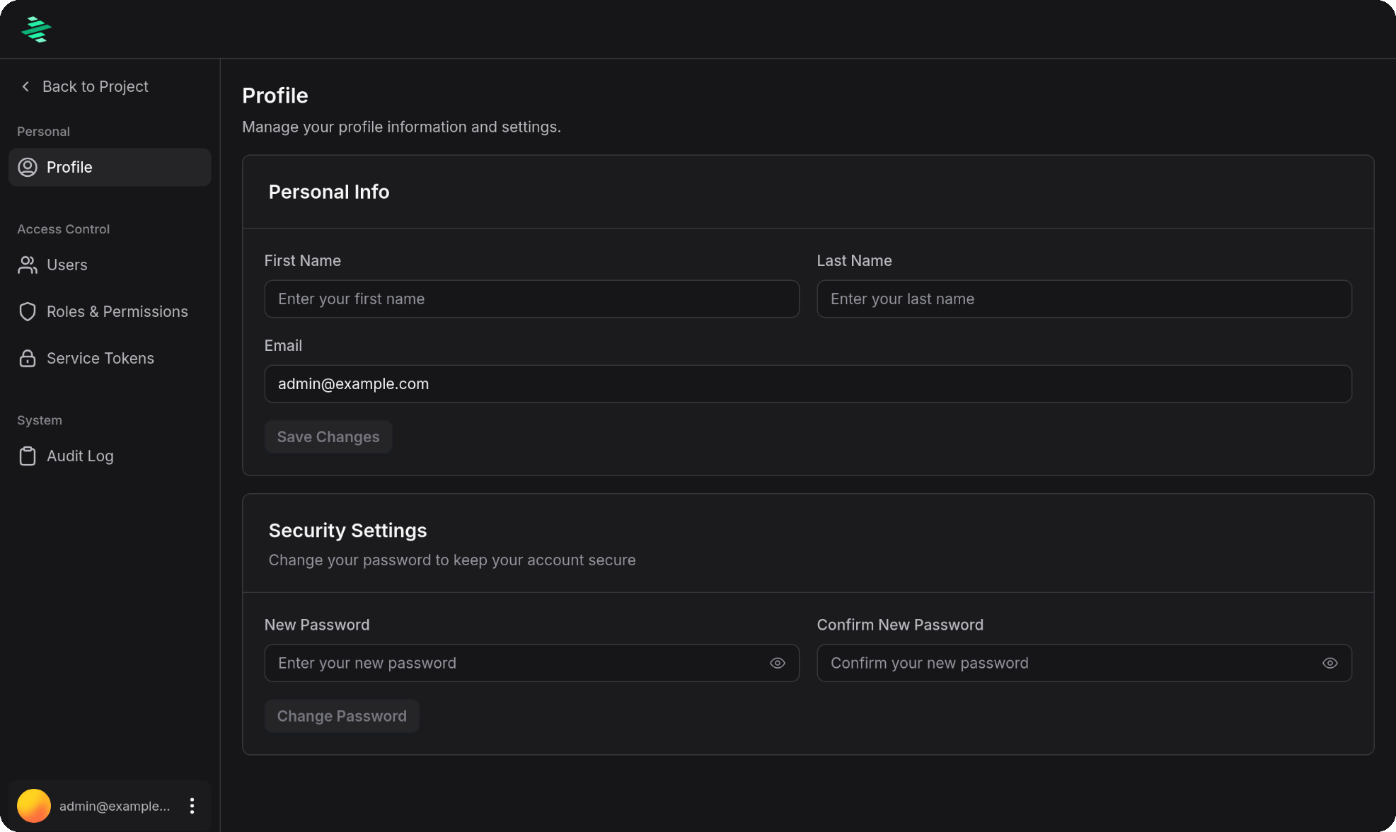 Profile page